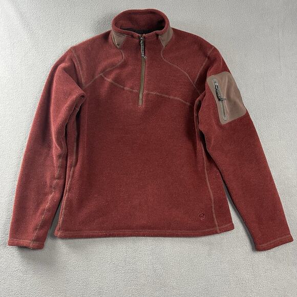 Mountain Hardwear Sweater Womens Medium Red Quarter 1/4 Zip Polartec Sweatshirt - Picture 1 of 5
